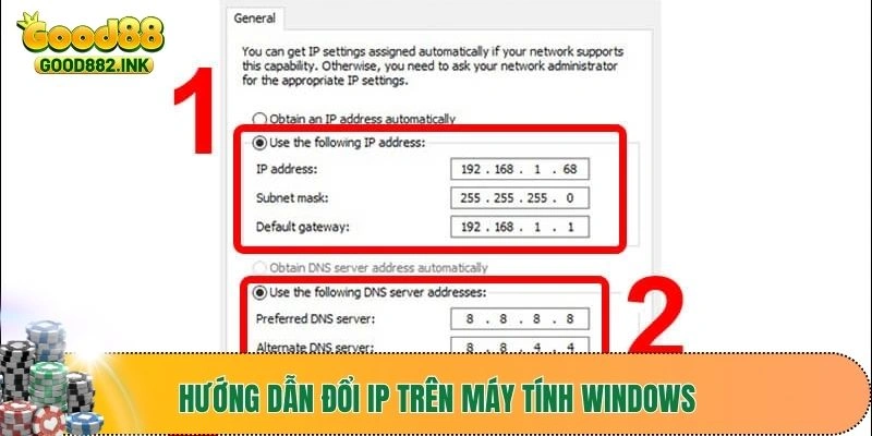 Hướng dẫn đổi IP trên máy tính Windows