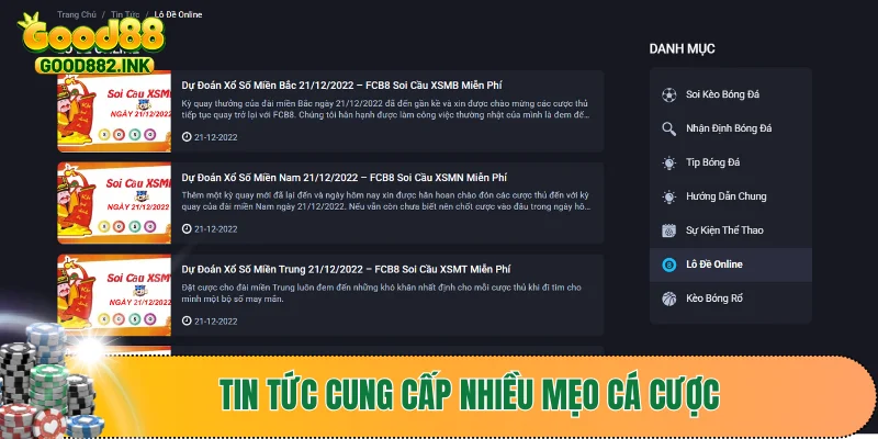 Tin Tức cung cấp nhiều mẹo cá cược
